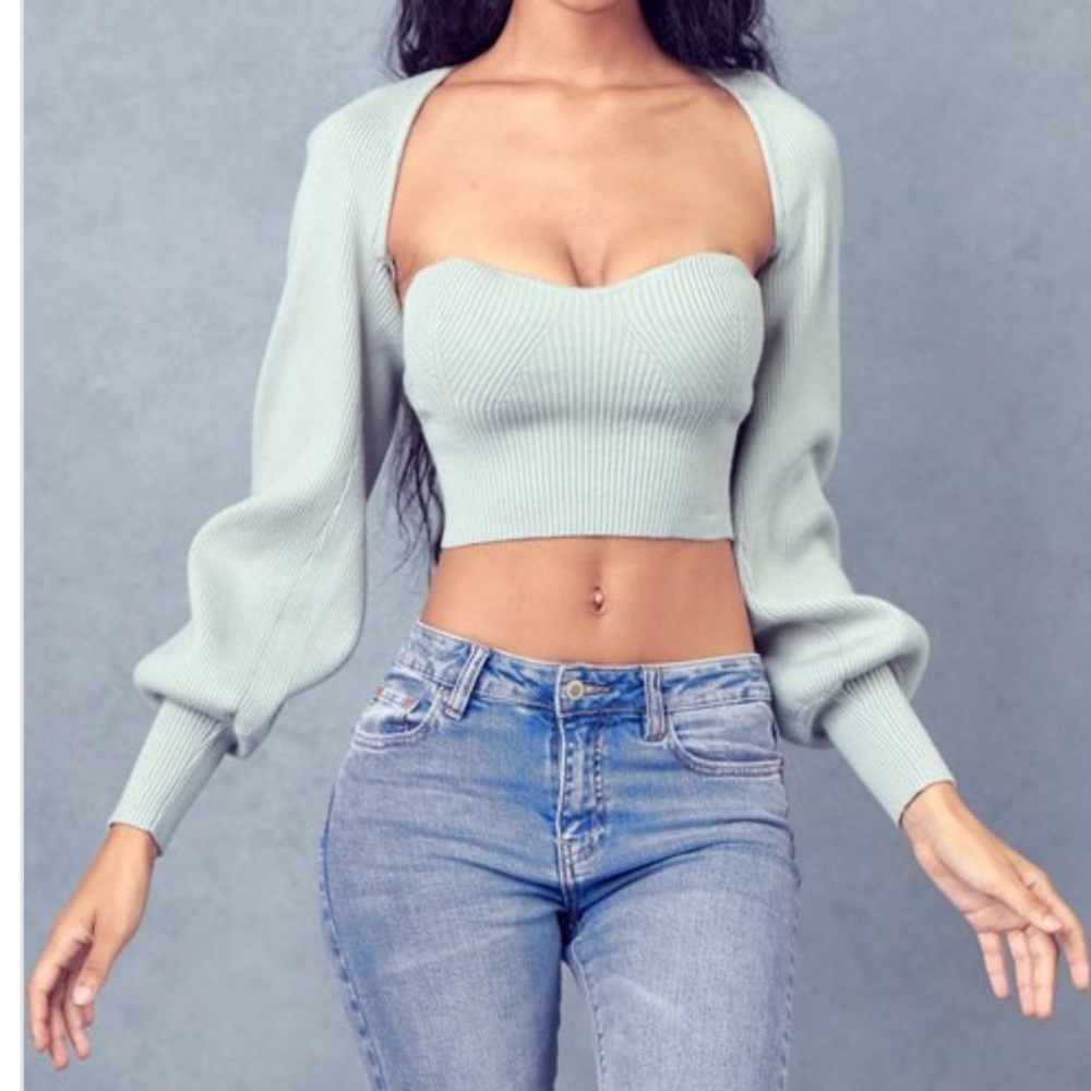 Tube top with bolero sweater brand new